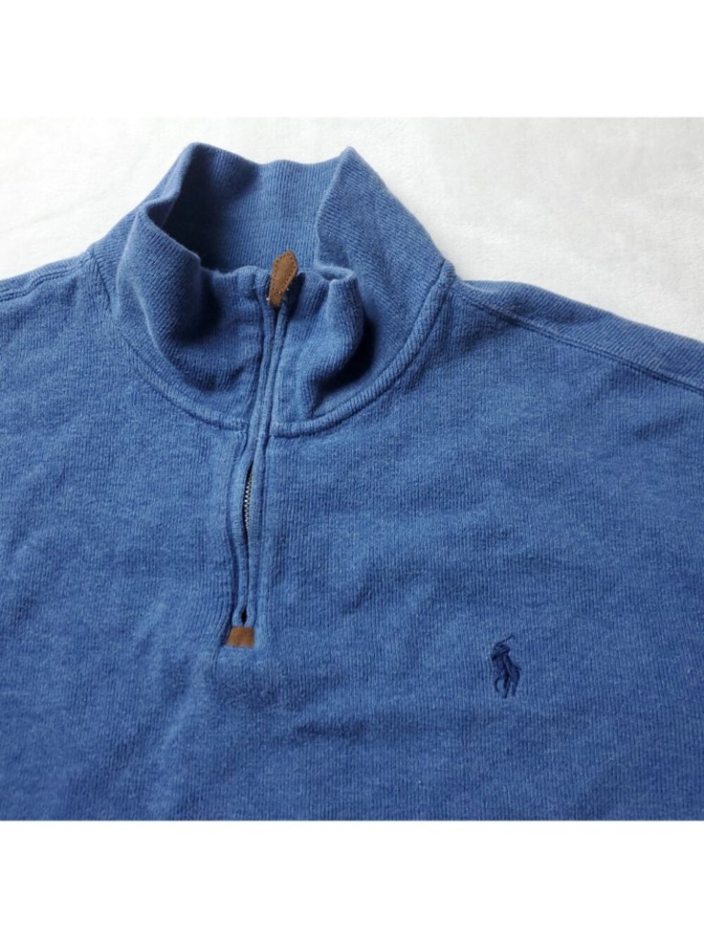 VINTAGE Polo Ralph Lauren Sweater Mens XL Blue Pullover Zip Up Sweatshirt